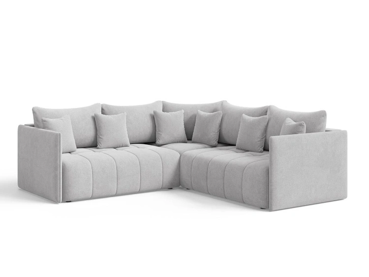 Ecksofa L-Form mit Schlaffunktion und Bettkasten Ardi L Hellgrau