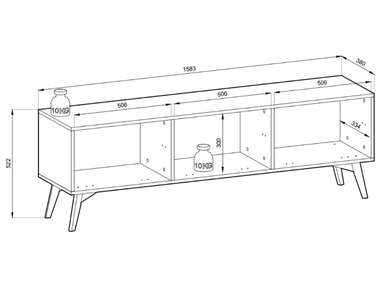 TV-Lowboard mit Türen Modena Grün