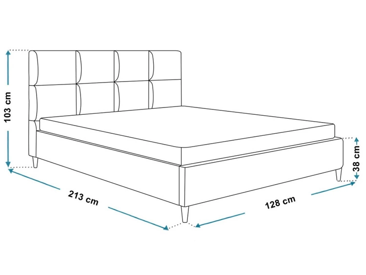 Polsterbett mit Lattenrost 120x200 Luxe Grau