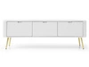 TV-Lowboard mit Türen Viva Weiß auf Goldenen Beinen