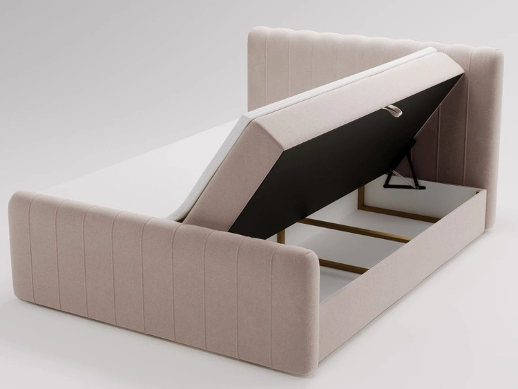 Boxspringbett mit Bettkasten 140x200 Osteno Beige