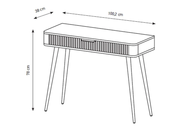 Schminktisch mit Schwarzen Metallbeinen Latina Schwarz