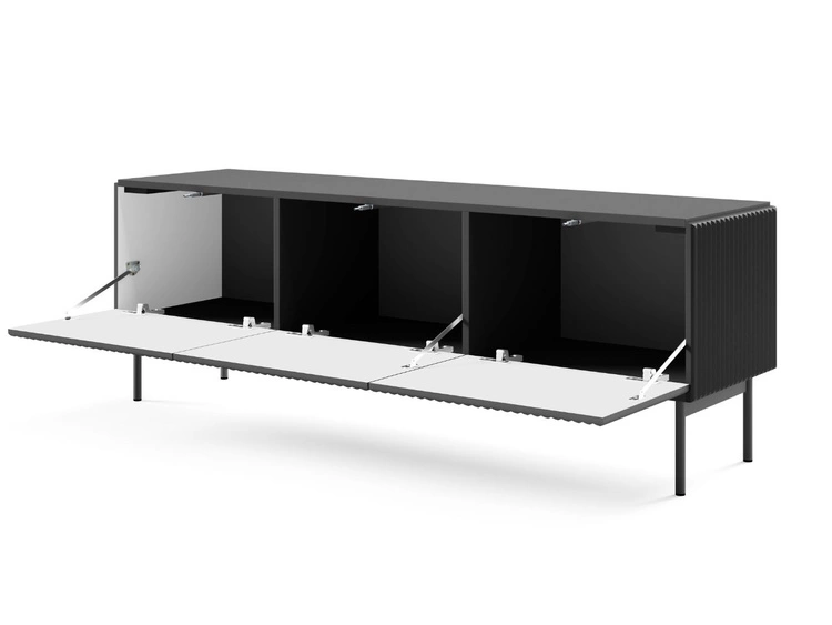 TV-Lowboard mit drei Türen Qualita Schwarz