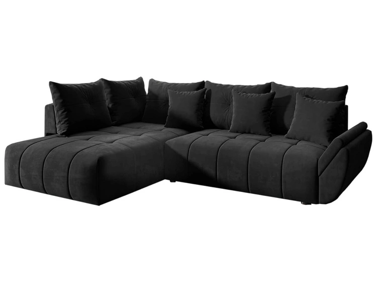 Ecksofa L-Form mit Schlaffunktion und Bettkasten Genoa Anthrazit