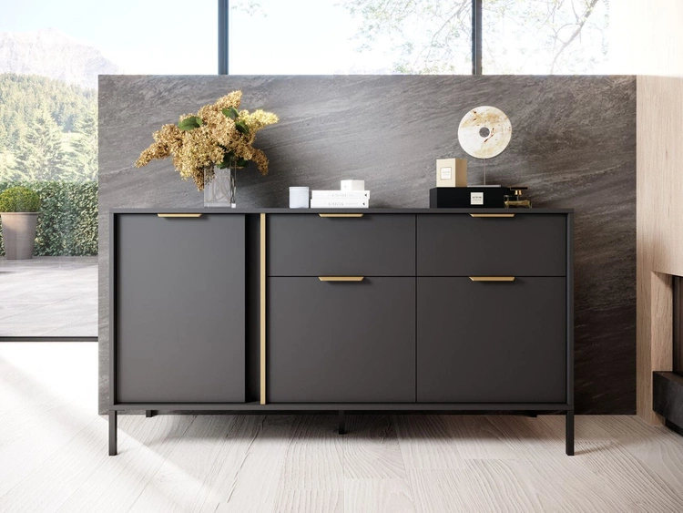 Wohnzimmermöbel-Set Drino Anthrazit