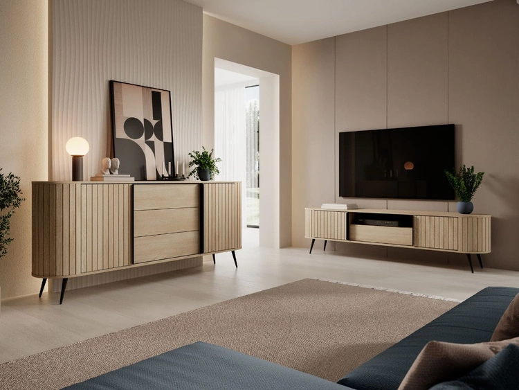 Schiebetüren-Kommode 200 cm Passione Eiche Cremona