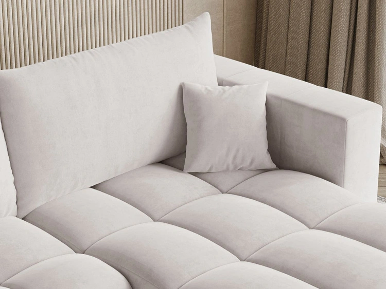 Ecksofa L-Form mit Schlaffunktion und Bettkasten Neva Grau