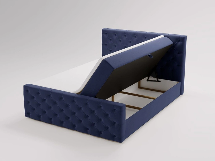 Boxspringbett mit Bettkasten 120x200 Montego Blau