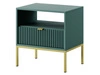 Nachtschrank mit Schublade Amber Grün, Golden Rahmen