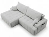 Ecksofa L-Form mit Schlaffunktion und Bettkasten Tulio Links Grau