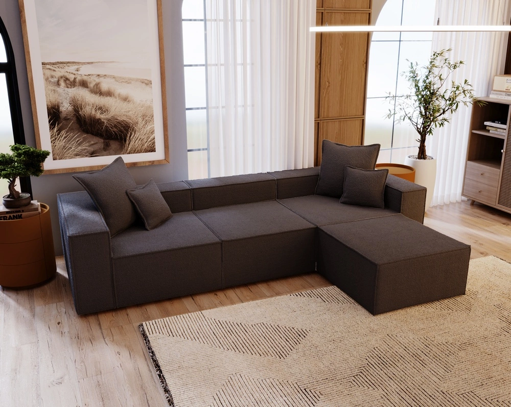 Modernes modulares Ecksofa Lobos Schwarz