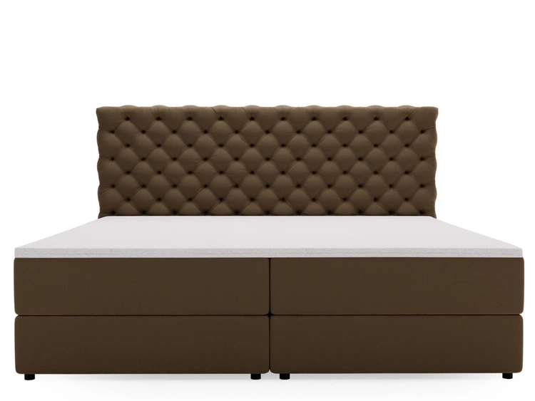 Boxspringbett mit Bettkasten 200x200 Bergamo Braun