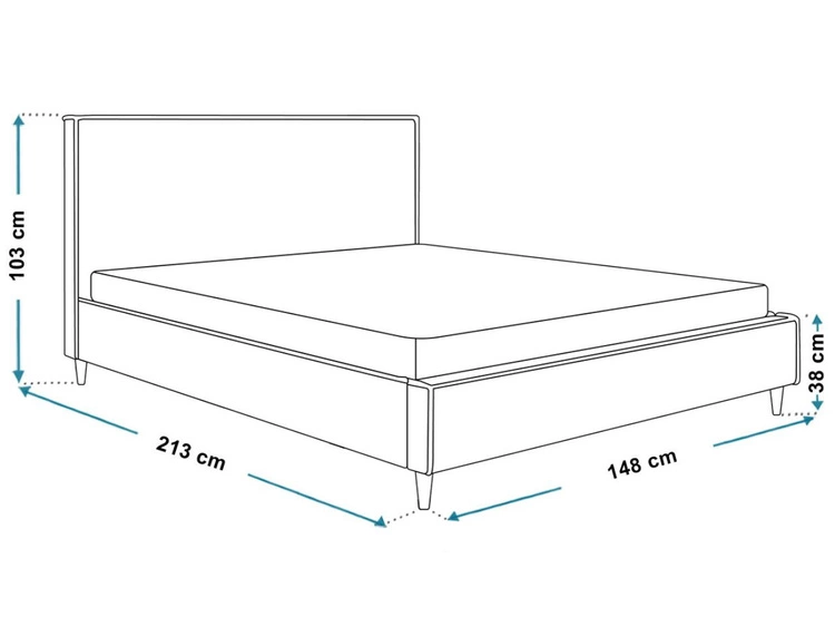 Polsterbett mit Lattenrost 140x200 Grenada Beige
