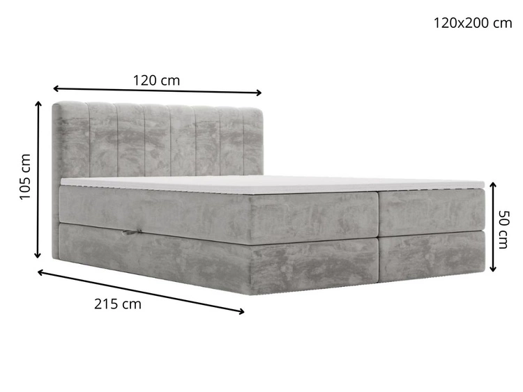 Boxspringbett mit Bettkasten 120x200 Forte Beige