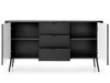Kommode mit Türen und Schubladen Viva Schwarz auf Schwarzen Beinen
