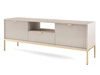 TV-Lowboard mit Schublade und Türen Amber Kaschmir auf goldenen Beinen