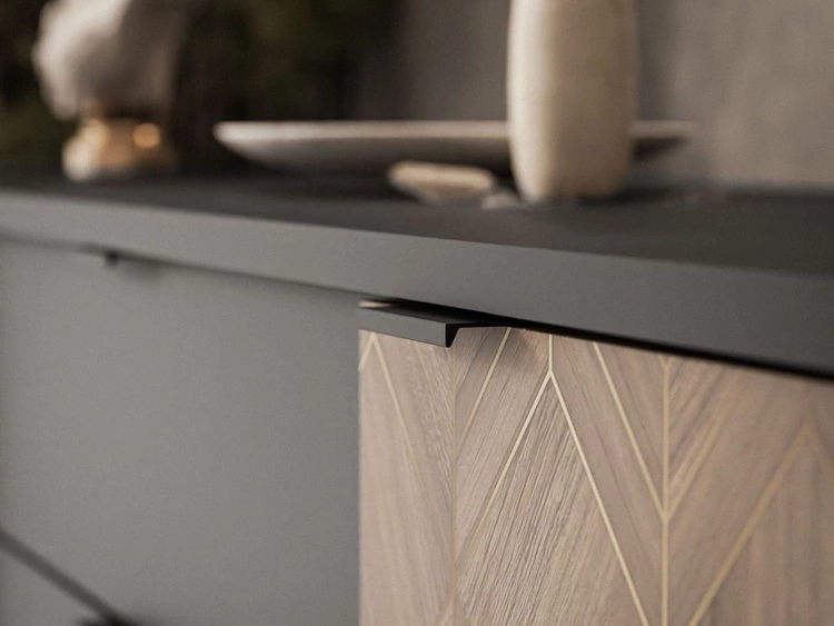 Kommode mit Türen und Schubladen Tavio Schwarz