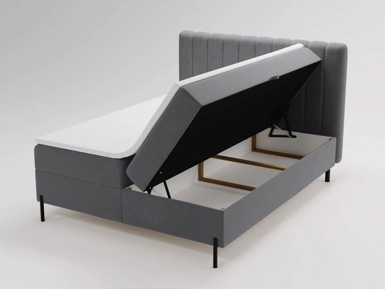 Boxspringbett mit Bettkasten 140x200 Primavera Dunkelgrau