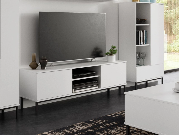 TV-Lowboard mit Türen 150 cm Soroko Weiß