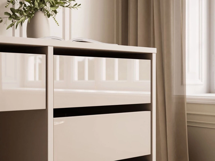 Schreibtisch mit fünf Schubladen Melo Kaschmir Hochglanz