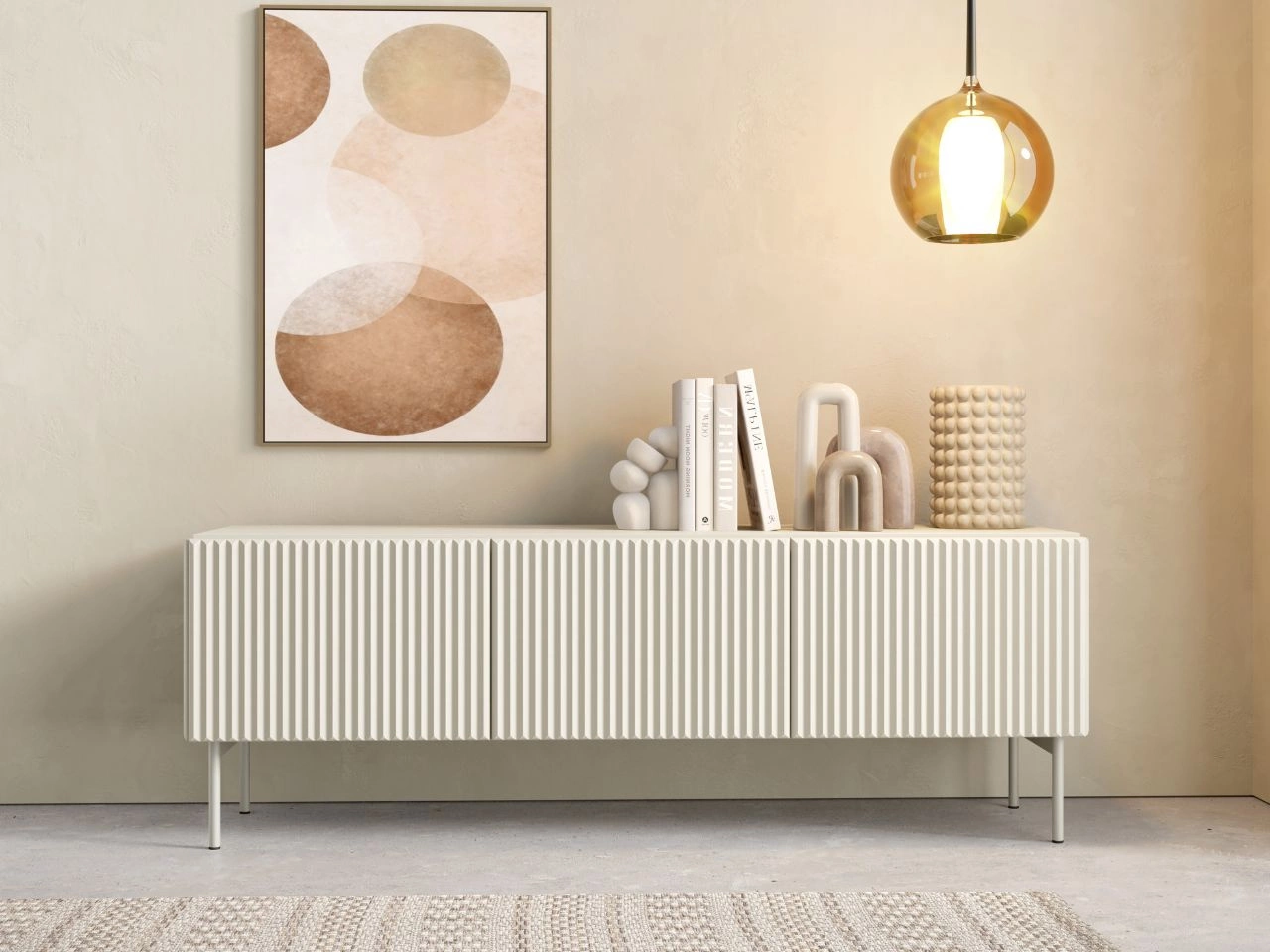 TV-Lowboard mit drei Türen Qualita Kaschmir