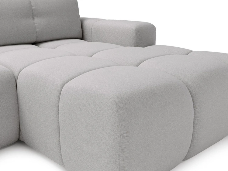 Ecksofa L-Form Rechts mit Schlaffunktion und Bettkasten Montero Grau