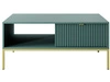 Couchtisch mit Stauraum Amber Grün, Gold Frame