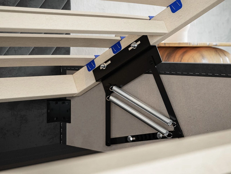 Polsterbett mit Bettkasten und Lattenrost 120x200 Esma Grau