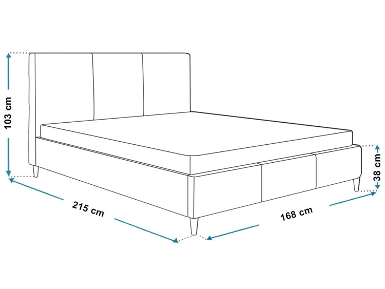 Polsterbett mit Lattenrost 160x200 Trio Dunkelgrau