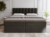 Boxspringbett mit Bettkasten 160x200 Mocca Dunkelgrau