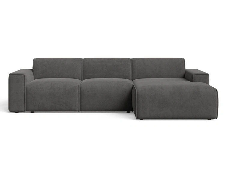 Ecksofa L-Form Rechts Lavia Dunkelgrau