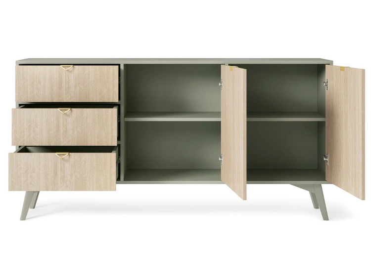 Kommode mit Türen und Schubladen Modena Grün