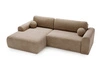 Ecksofa L-Form mit Schlaffunktion und Bettkasten Savana Links Dunkelbeige