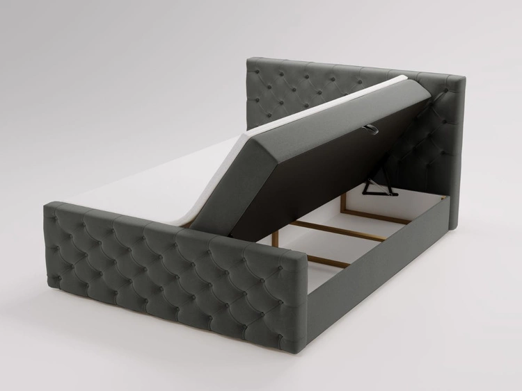 Boxspringbett mit Bettkasten 160x200 Montego Anthrazit