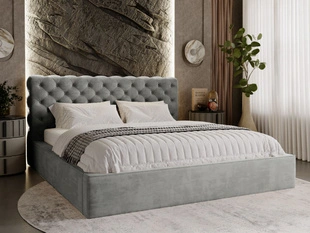 Polsterbett mit Bettkasten und Lattenrost 160x200 Apollo Grau