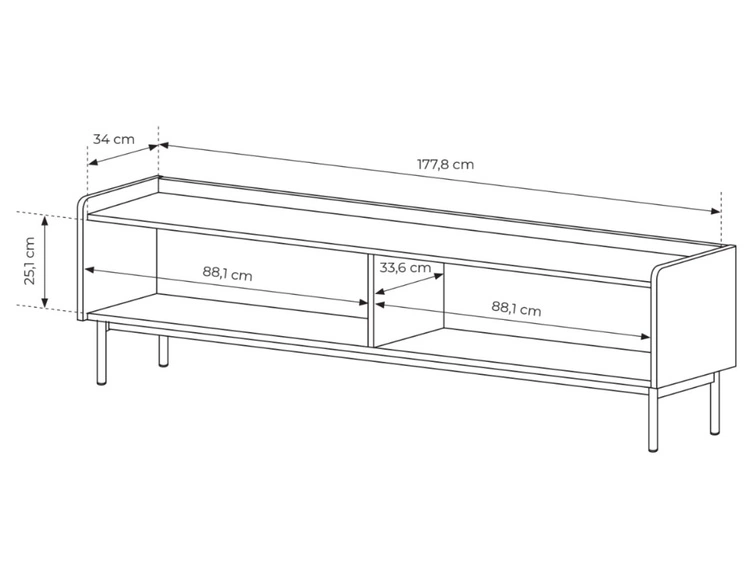 TV-Lowboard mit Türen Abios Beige, Scandi Eiche