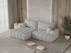 Ecksofa L-Form Links mit Schlaffunktion und Bettkasten Caleo Hellgrau