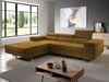 Ecksofa L-Form Links mit Schlaffunktion und Bettkasten Solam Gelb