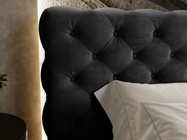 Polsterbett mit Bettkasten und Lattenrost 120x200 Apollo Schwarz