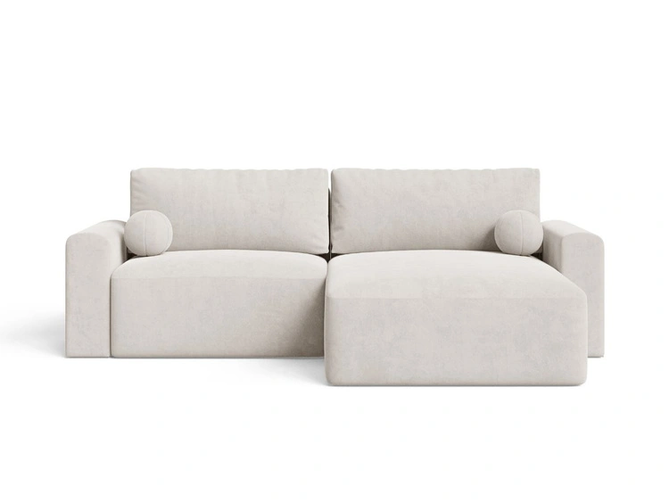 Ecksofa L-Form mit Schlaffunktion und Bettkasten Aurora Hellbeige