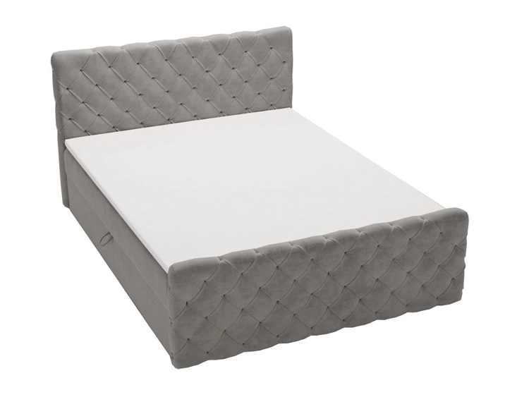 Boxspringbett mit Bettkasten 120x200 Lunaris Grau
