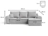 Ecksofa L-Form mit Schlaffunktion und Bettkasten Monti Rechts Grau