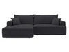 Ecksofa L-Form Links mit Schlaffunktion und Bettkasten California Schwarz
