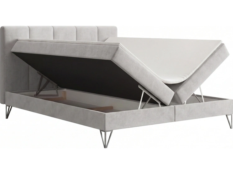 Boxspringbett mit Bettkasten 140x200 Vendi grau