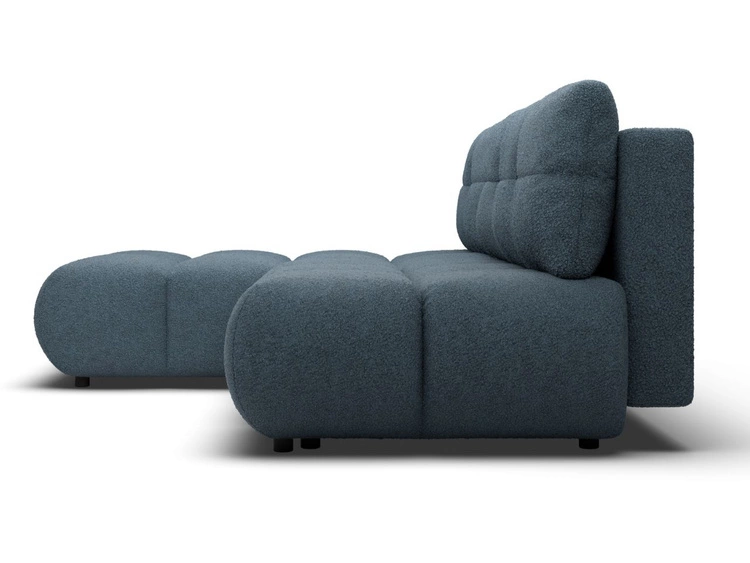 Ecksofa mit Schlaffunktion und Bettkasten Links Milet Dunkelblau