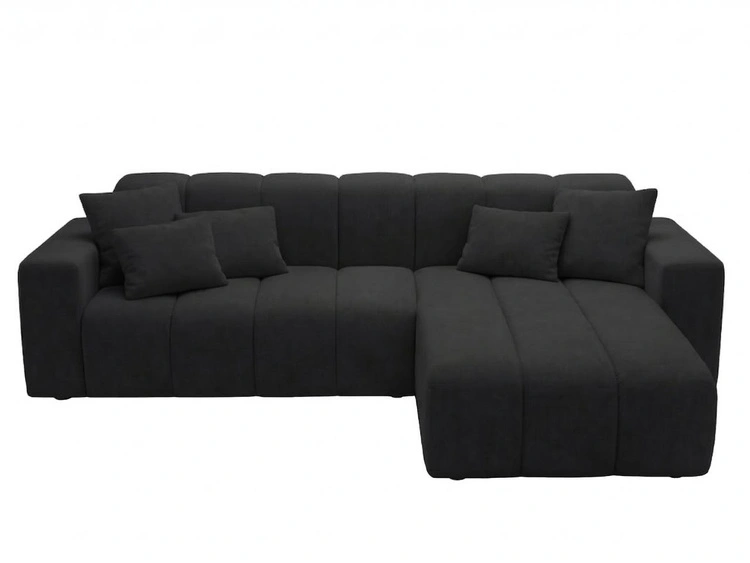 Ecksofa L-Form Rechts Nork Schwarz