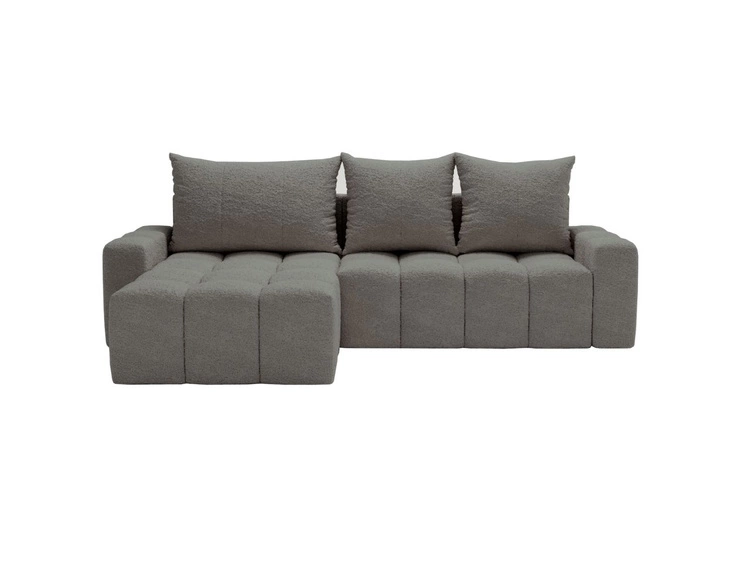 Ecksofa L-Form mit Schlaffunktion und Bettkasten Bresso Dunkelgrau