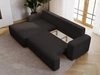 Ecksofa L-Form Links mit Schlaffunktion und Bettkasten California Schwarz