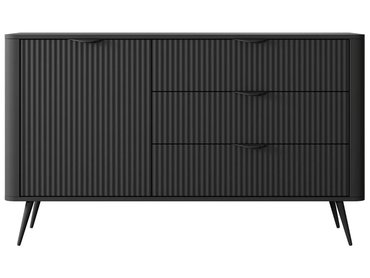 Kommode mit Türe und Schubladen Latina Schwarz