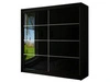 Schiebetürenschrank mit Sprossen 200 cm mit LED-Beleuchtung Ponti Schwarz
